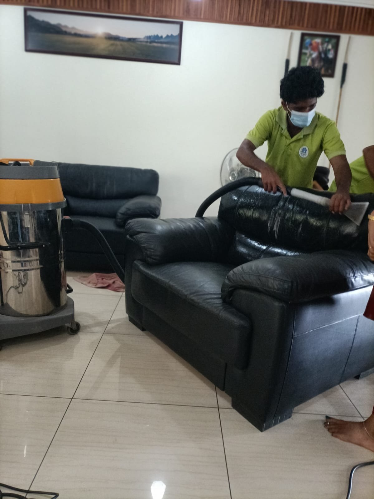 Post-construction deep floor cleaning